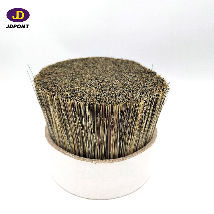 Grey color, 50% natural bristle mixture 50% synthetic filament IN 90% tops